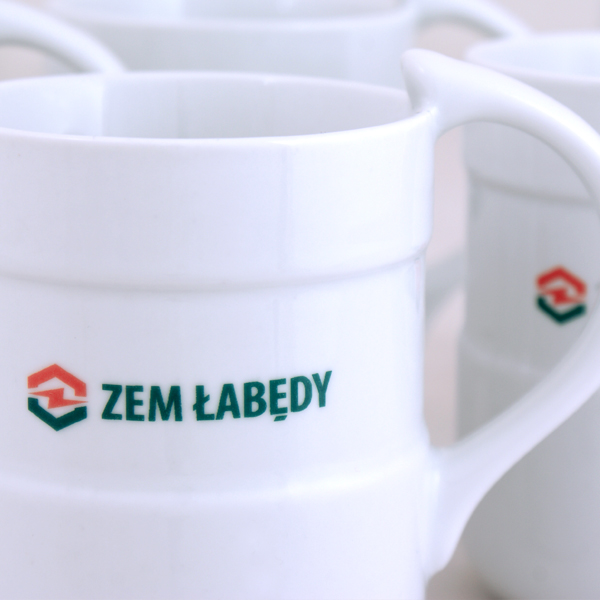 ZEM Łabędy - kubek z nadrukiem kalką ceramiczną